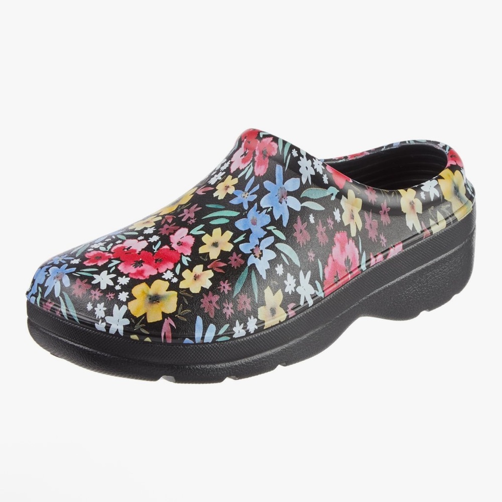 Totes Women's Everywear Bailey Clog Black Garden Floral